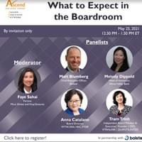 What to expect in the boardroom What to expect in the boardroom