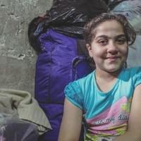 "I'm not scared of terrorists, neither of the bombings, I don't want to be scared, I just want to live ... but i'm sad I've left my home I loved, my bedroom I loved. I really like my school, I'm in a UNICEF center, I have a lot of friends. I want to become a doctor to save people from the war, I think it's the most beautiful job on earth."