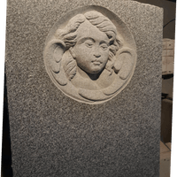 Granite headstone with Angel Granite headstone with Angel