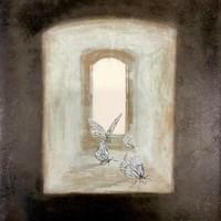 Portaali II (saattue), 80x60, puupiirros ja monotypia 2025 Portaali II (saattue), 80x60, puupiirros ja monotypia 2025