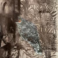 Muistamisesta III, 83x47, puupiirros ja monotypia 2023 MYYTY/SOLD Muistamisesta III, 83x47, puupiirros ja monotypia 2023 MYYTY/SOLD