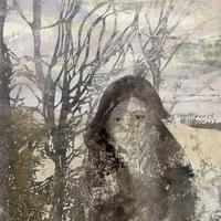 Kuiskaava puu VI, puupiirros ja monotypia 2024 Kuiskaava puu VI, puupiirros ja monotypia 2024