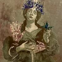 Muista elää I, 52x32, puupiirros 2021 550€ Muista elää I, 52x32, puupiirros 2021 550€