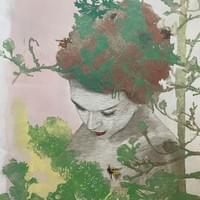 Kevät, 80x65, puupiirros 2025 1200€ Kevät, 80x65, puupiirros 2025 1200€