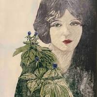 Sudenmarja II, 60x48, puupiirros 2024 850€ Sudenmarja II, 60x48, puupiirros 2024 850€