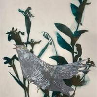 Kesän ääni , 53x42, puupiirros ja monotypia 2024 Kesän ääni , 53x42, puupiirros ja monotypia 2024