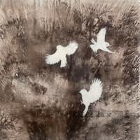 Siimes, 110x97, puupiirros ja monotypia 2024 Siimes, 110x97, puupiirros ja monotypia 2024