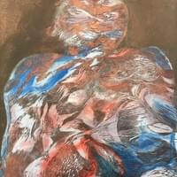 Unohdus I, 92x65, puupiirros ja monotypia 2025 1000€ Unohdus I, 92x65, puupiirros ja monotypia 2025 1000€