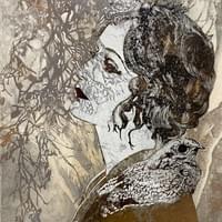 Kehrääjä, 62x46 kohopaino ja monotypia 2024 850€ Kehrääjä, 62x46 kohopaino ja monotypia 2024 850€