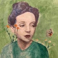 Yö saapuu / Nightfall, 80x60, puupiirros ja monotypia 2025 1200€ Yö saapuu / Nightfall, 80x60, puupiirros ja monotypia 2025 1200€