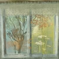 Kohta taivasta ei enää näy, 122x140, puupiirros ja monotypia 2017 /myyty Kuva : Hannu Salmi Kohta taivasta ei enää näy, 122x140, puupiirros ja monotypia 2017 /myyty Kuva : Hannu Salmi