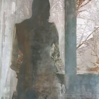 Musta puku, 150x97, puupiirros ja monotypia 2017/myyty Musta puku, 150x97, puupiirros ja monotypia 2017/myyty