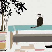 Illustration “猫のいる静かな時間” , 2025