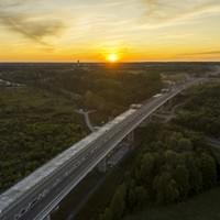 Aerial shooting of a highway extension site Aerial shooting of a highway extension site