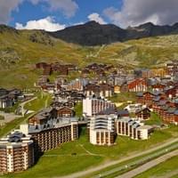 Aerial shooting of a ski resort Aerial shooting of a ski resort