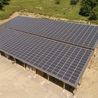 Aerial shooting of solar panels Aerial shooting of solar panels