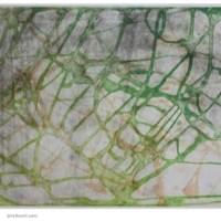 Green Orange Gray Wandering | 12 " x 1 5.75" | Intaglio Print Green Orange Gray Wandering | 12 " x 1 5.75" | Intaglio Print