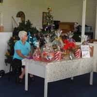 Christine on raffle duty Christine on raffle duty