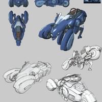Sci-Fi Bike design sketch detail Sci-Fi Bike design sketch detail