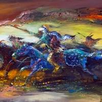 Indian_5 acrylic on canvas 20x10 $350 Indian_5 acrylic on canvas 20x10 $350