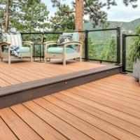 Installing deck wpc boards during composite decking installation Installing deck wpc boards during composite decking installation