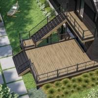 decking garden installation process showing wooden framework decking garden installation process showing wooden framework