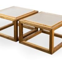 Pair of Square End Tables, France, 1970's Pair of Square End Tables, France, 1970's