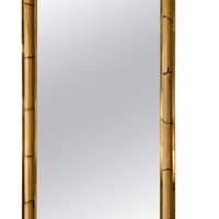 High Rattan and Brass Framed Wall Mirror  High Rattan and Brass Framed Wall Mirror