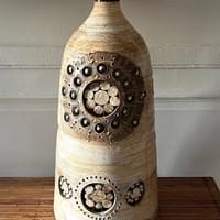 tall glazed and openwork ceramic lamp by Georges Pelletier ( from a set of 2 ) tall glazed and openwork ceramic lamp by Georges Pelletier ( from a set of 2 )