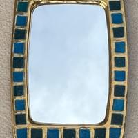 "pate de verre" and glazed ceramic mirror, Mithé Espelt circa 1955 "pate de verre" and glazed ceramic mirror, Mithé Espelt circa 1955