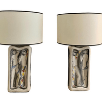 Pair of ceramic lamps by Marcello Fantoni, Italy, 1950's Pair of ceramic lamps by Marcello Fantoni, Italy, 1950's