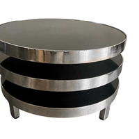 SOLD 3 tier swivel coffee table , Design Maria Pergay , 1960's SOLD 3 tier swivel coffee table , Design Maria Pergay , 1960's