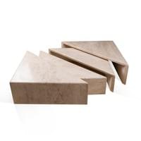 Set of Four Travertine Elements Forming One or More Coffee Tables Set of Four Travertine Elements Forming One or More Coffee Tables