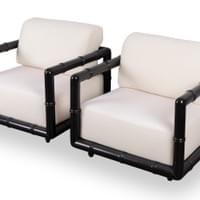 Pair of « Bamboo » lounge chairs Pair of « Bamboo » lounge chairs
