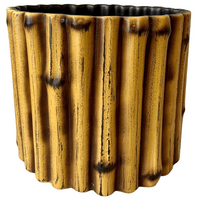 Cachepot with Bamboo decoration By Pol Chambost, 1950’s Cachepot with Bamboo decoration By Pol Chambost, 1950’s