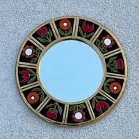 SOLDCeramic mirror " Fleurs" Mithé Espelt, 1950's  SOLDCeramic mirror " Fleurs" Mithé Espelt, 1950's