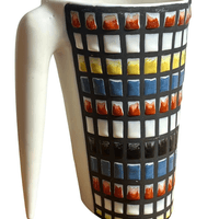 Glazed ceramic pitcher with " Pavés" polychrome motives, ROGER CAPRON ,Vallauris, 1950's Glazed ceramic pitcher with " Pavés" polychrome motives, ROGER CAPRON ,Vallauris, 1950's