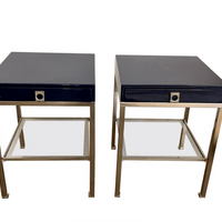Blue Lacquer Night Stands / End Tables by Guy Lefevre circa 1970’s Blue Lacquer Night Stands / End Tables by Guy Lefevre circa 1970’s