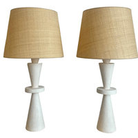 Pair of Stuccoed Plaster Table Lamps Pair of Stuccoed Plaster Table Lamps