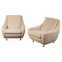 Pair of Large Lounge Chairs in the Style Marco Zanuso Pair of Large Lounge Chairs in the Style Marco Zanuso