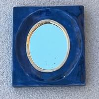 rare and early " Amelie" blue and gilt mirror. Mithé Espelt 1949. rare and early " Amelie" blue and gilt mirror. Mithé Espelt 1949.