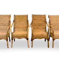 Set of Four Armchairs in Rattan Set of Four Armchairs in Rattan