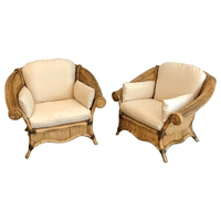 Pair of Rattan Lounge Chairs Pair of Rattan Lounge Chairs