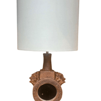 Unusual stoneware lamp with mirror  Unusual stoneware lamp with mirror