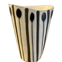 Vase by Roger Capron White glazed ceramic with black decoration. Signed Vase by Roger Capron White glazed ceramic with black decoration. Signed