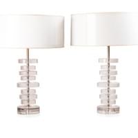 Pair of Plexiglass Table Lamps, 1970's Pair of Plexiglass Table Lamps, 1970's