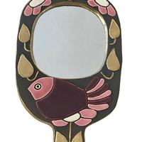SOLD Ceramic hand Mirror "Moineau" by Mithé Espelt, France 1968 SOLD Ceramic hand Mirror "Moineau" by Mithé Espelt, France 1968
