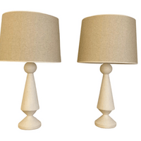 Pair of Plaster Lamps in the Taste of Jean-Michel Frank Pair of Plaster Lamps in the Taste of Jean-Michel Frank