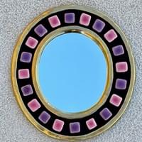 SOLD Oval ceramic mirror by Mithé Espelt France circa 1952 SOLD Oval ceramic mirror by Mithé Espelt France circa 1952