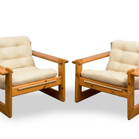 Pair of Pinewood Chalet Lounge Chairs Pair of Pinewood Chalet Lounge Chairs